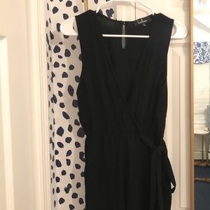 Black sleeveless jumpsuit